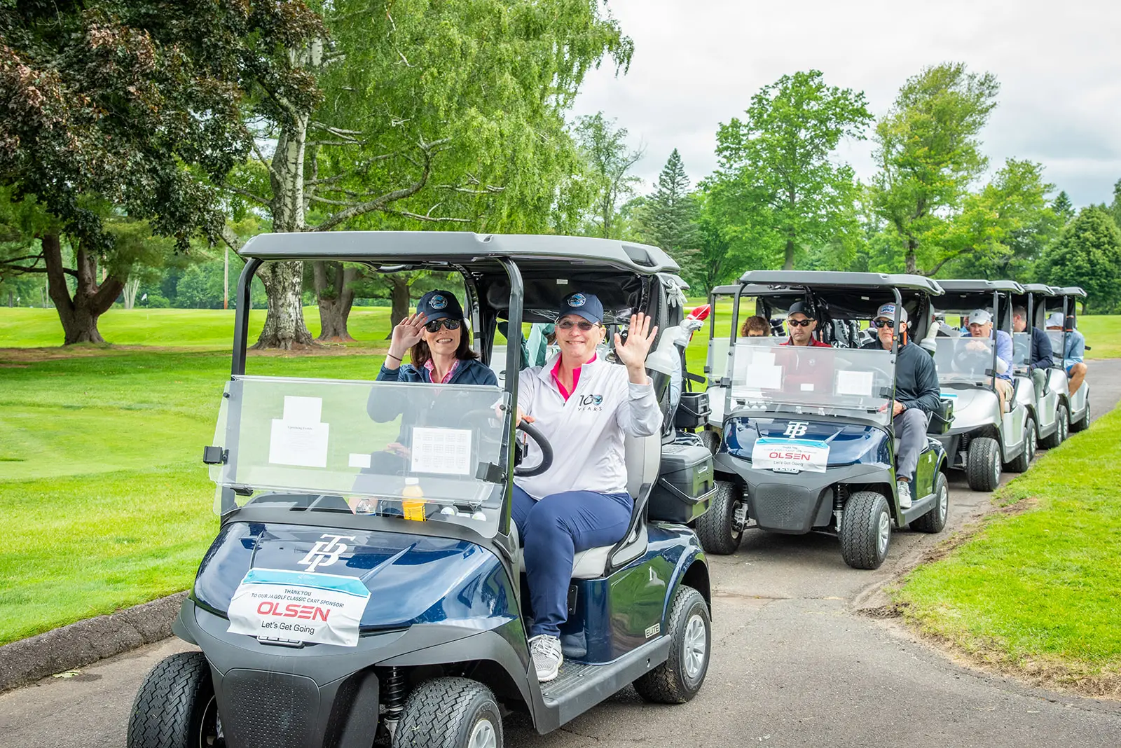 Golfers lined up and ready to take on the course